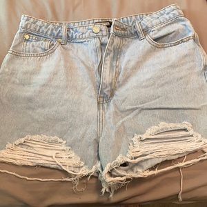 High waisted jean shorts